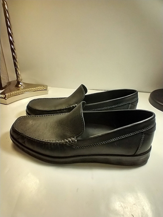 Ecco S Lite Moc Classic Slip On Black Leather Loafers Shoes Men\'s sz 8(42).
